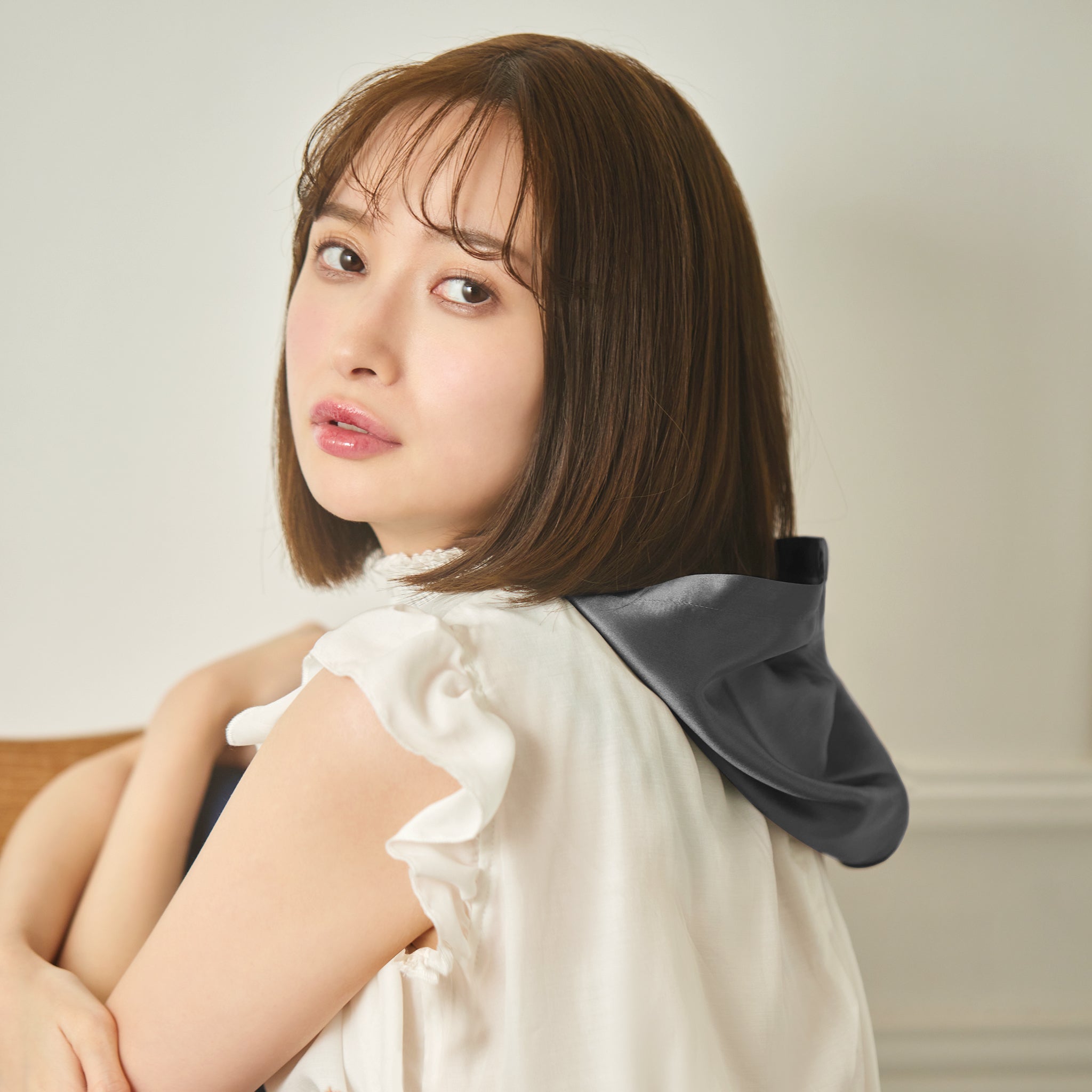 シルク100% ナイトキャップ フーディタイプ