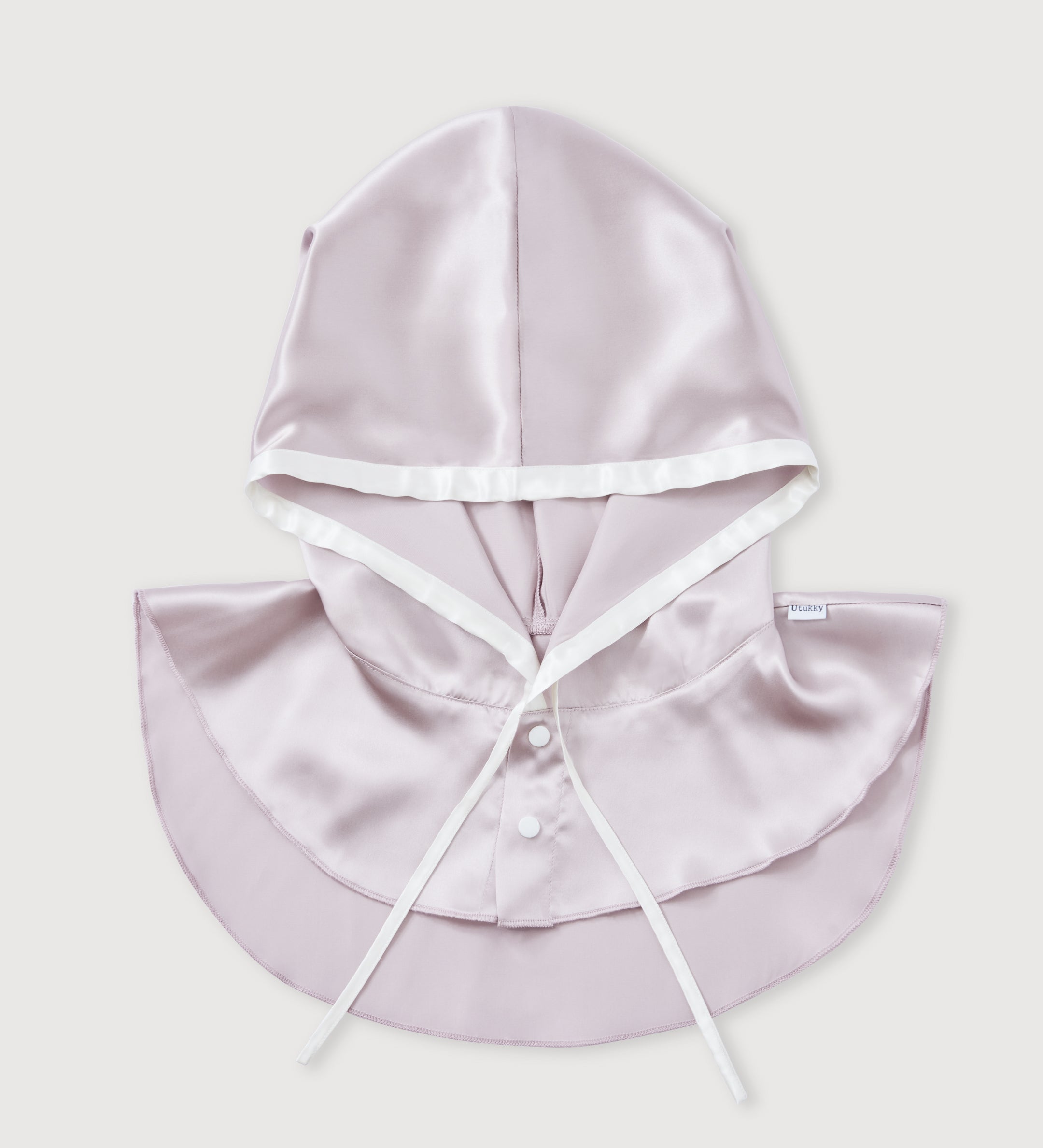 シルク100% ナイトキャップ フーディタイプ 紐ver.