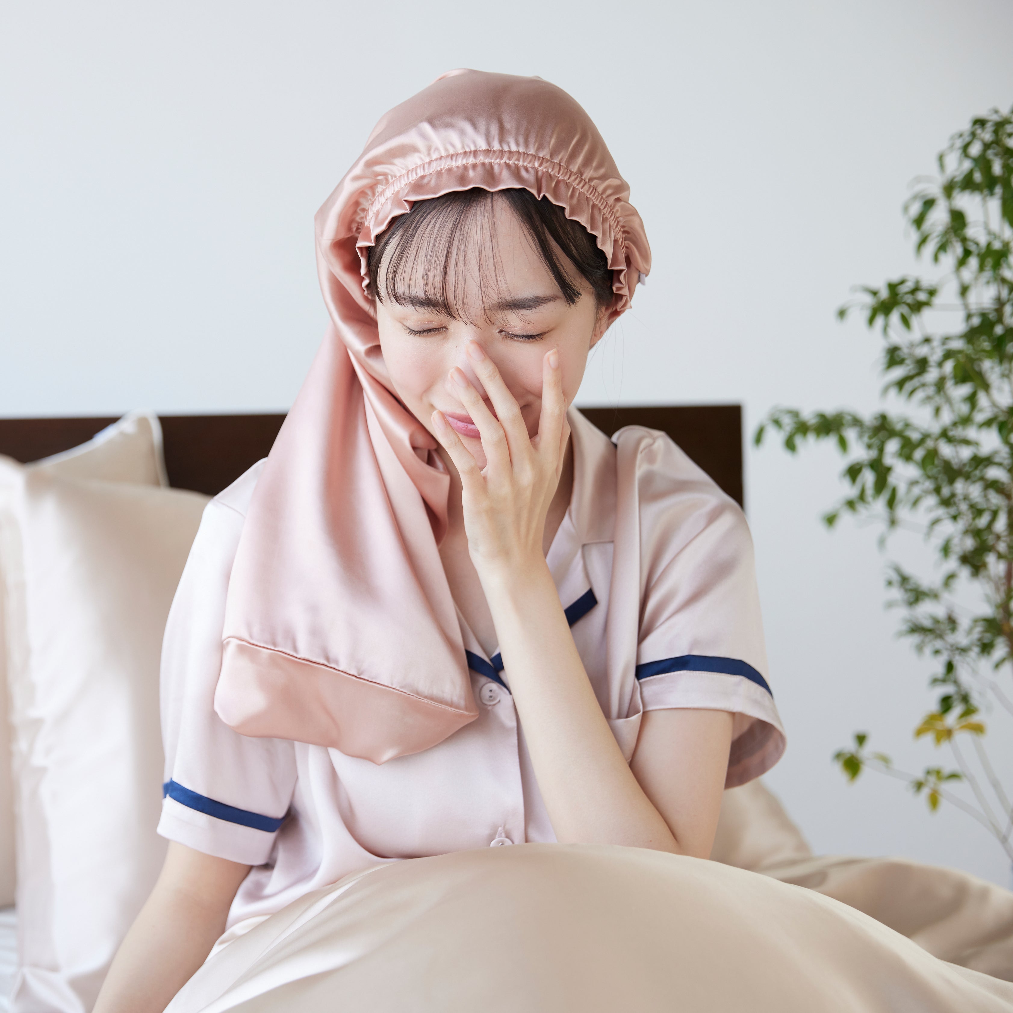 シルクナイトキャップ 全周ゴムタイプ.