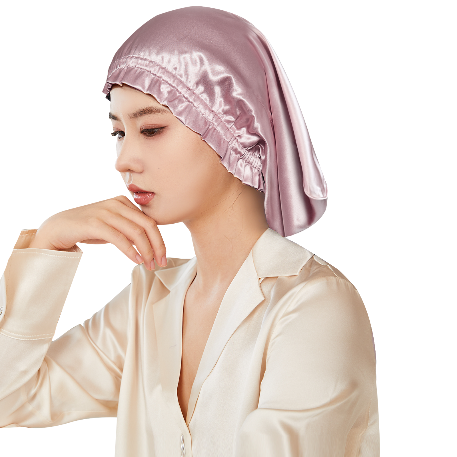 シルク100% ナイトキャップ 全周ゴムタイプ.