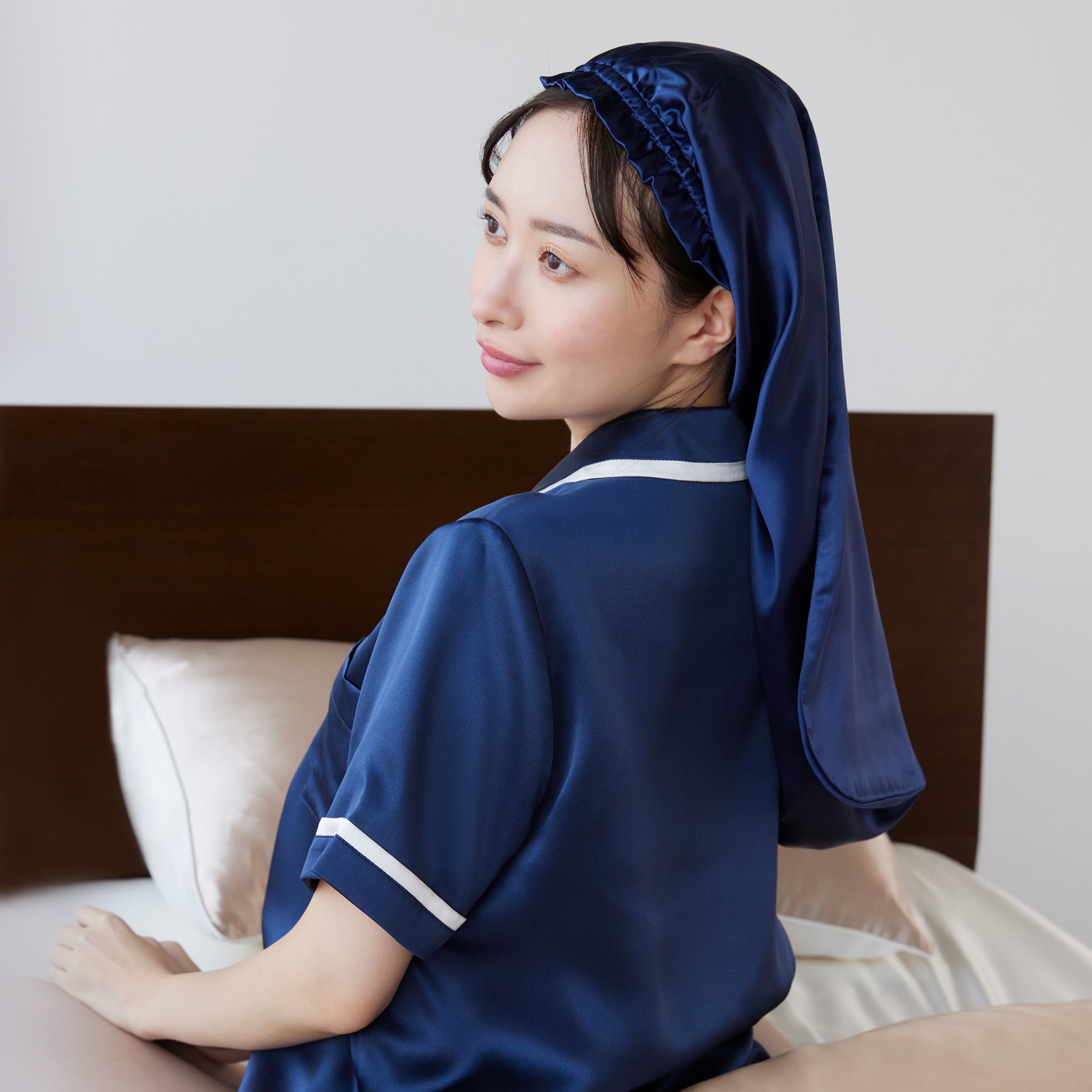 シルクナイトキャップ 全周ゴムタイプ.