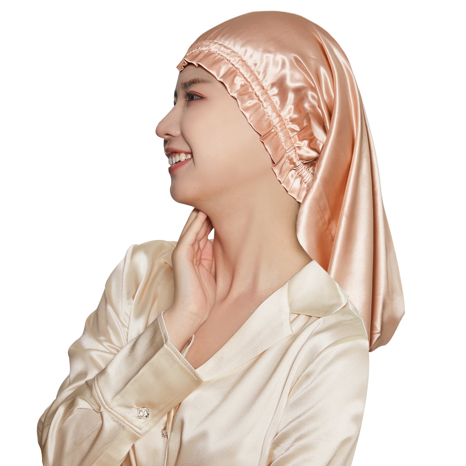 シルク100% ナイトキャップ 全周ゴムタイプ.