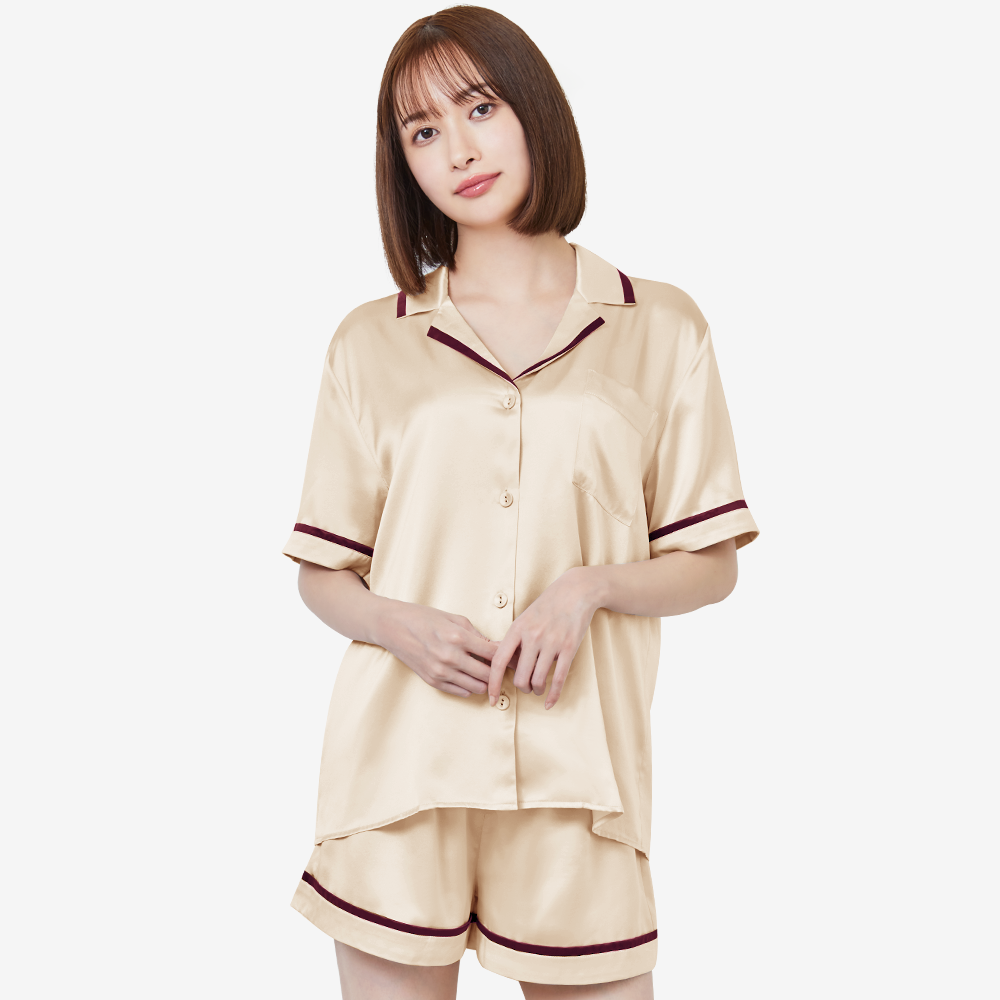 シルク半袖パジャマ