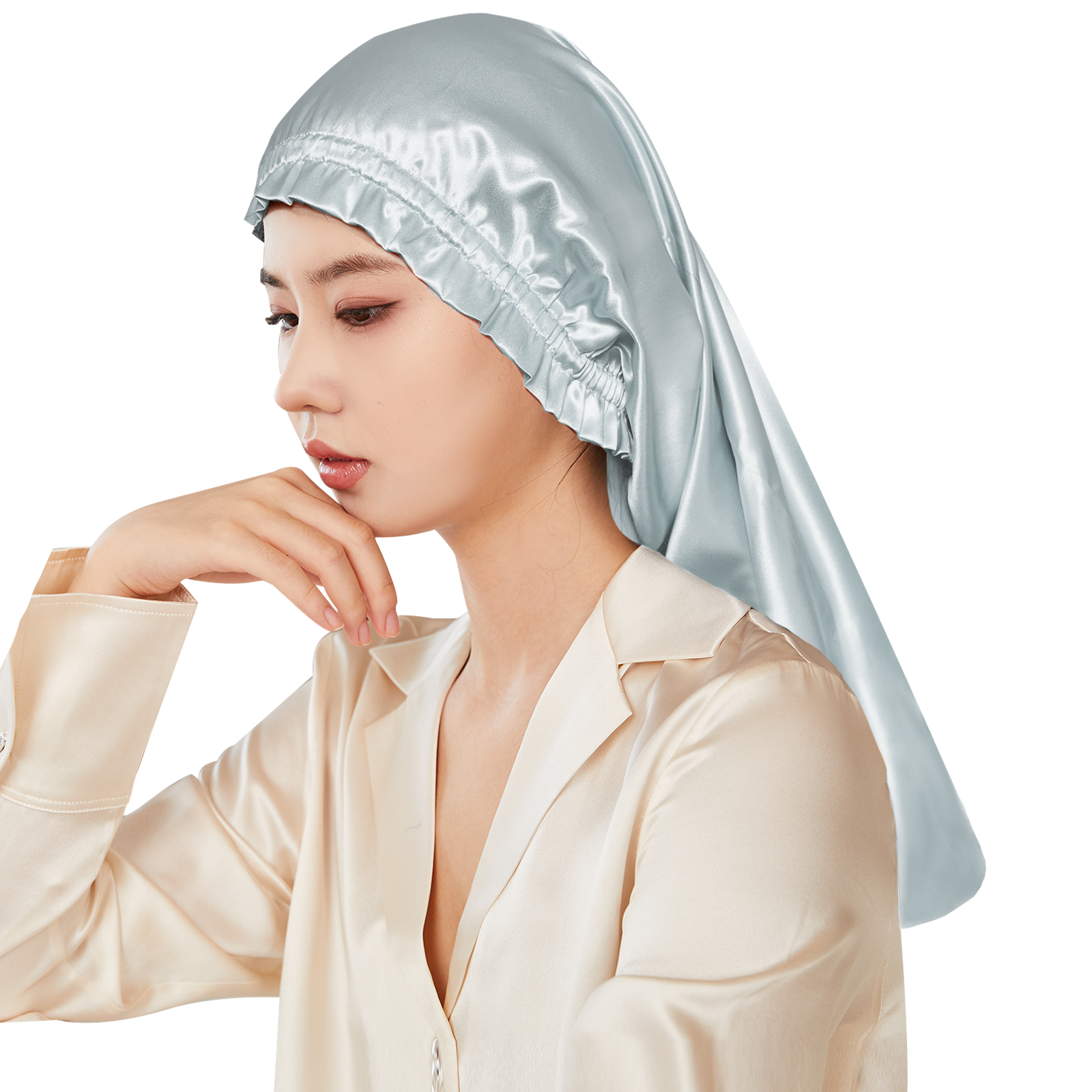 シルク100% ナイトキャップ 全周ゴムタイプ.