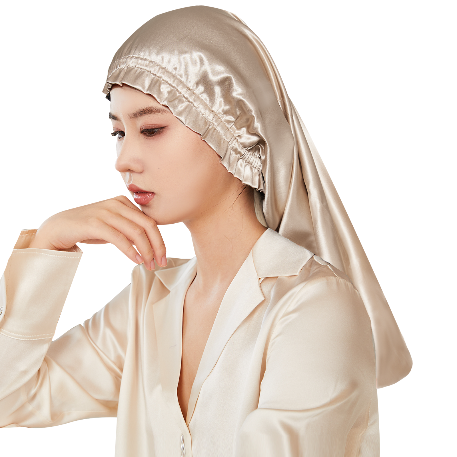 シルク100% ナイトキャップ 全周ゴムタイプ.