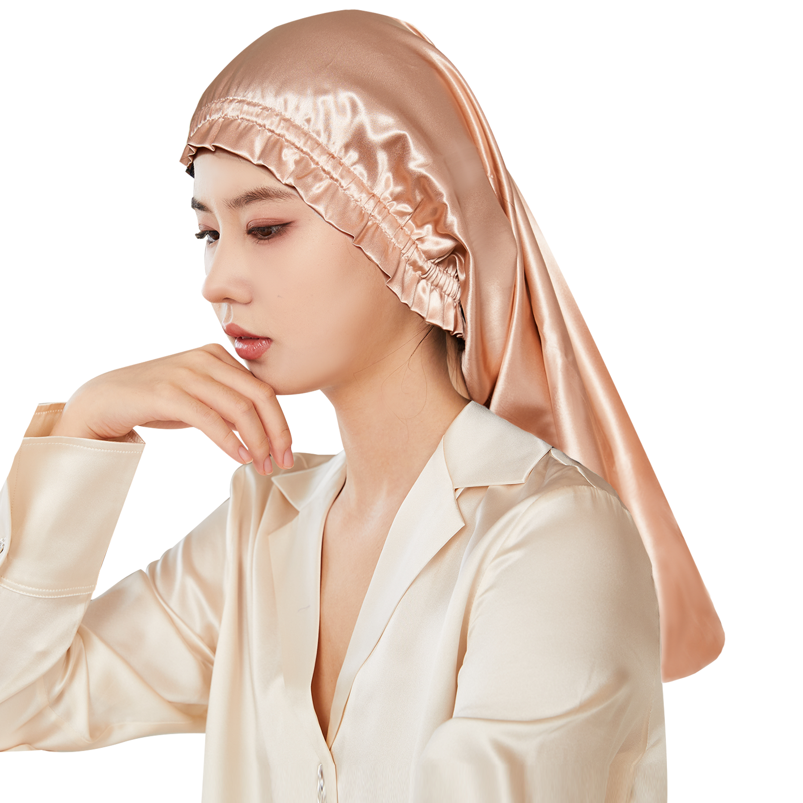 シルク100% ナイトキャップ 全周ゴムタイプ.