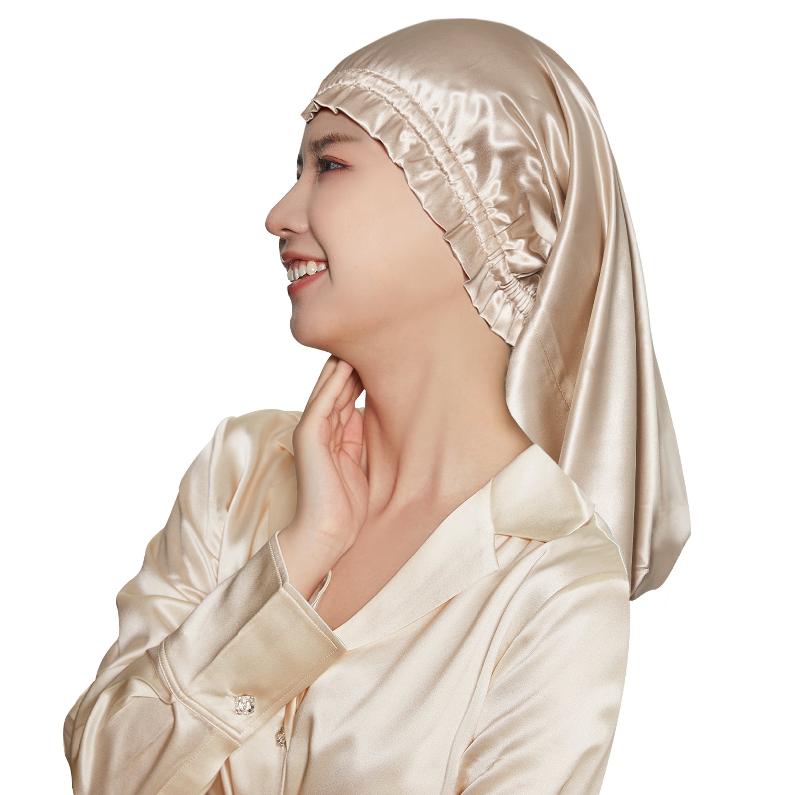 シルク100% ナイトキャップ 全周ゴムタイプ.