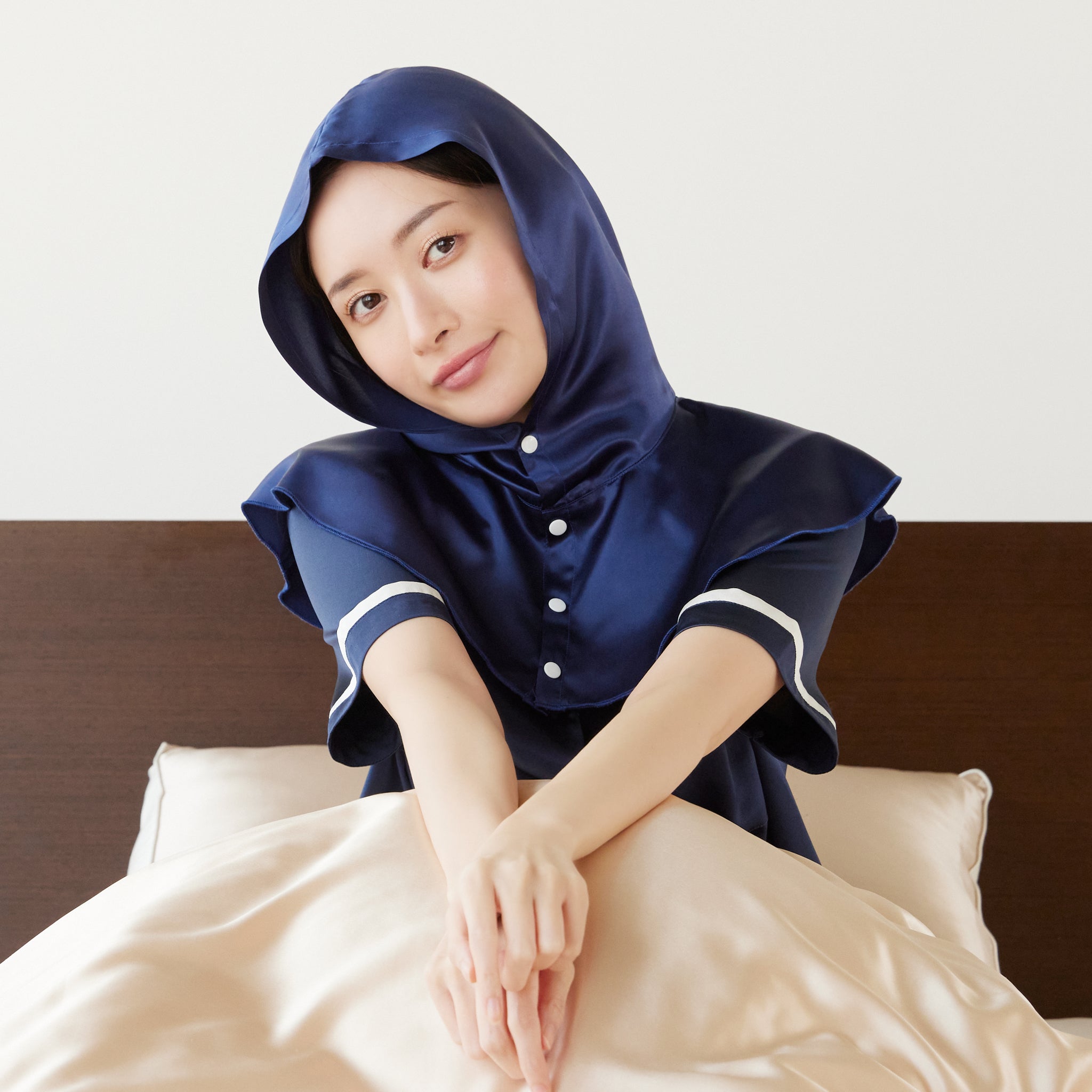 シルクナイトキャップ フーディタイプ