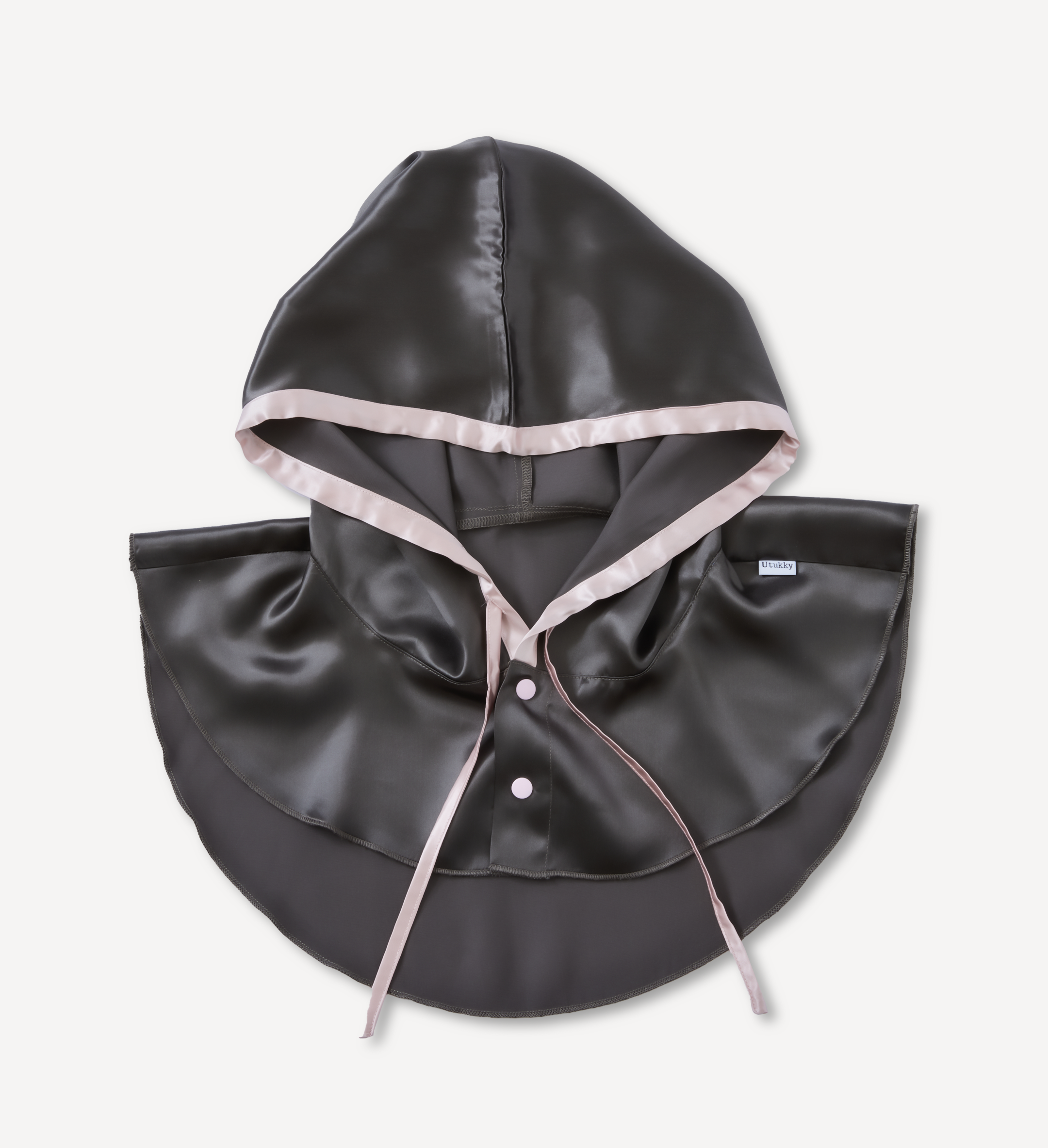 シルク100% ナイトキャップ フーディタイプ 紐ver.