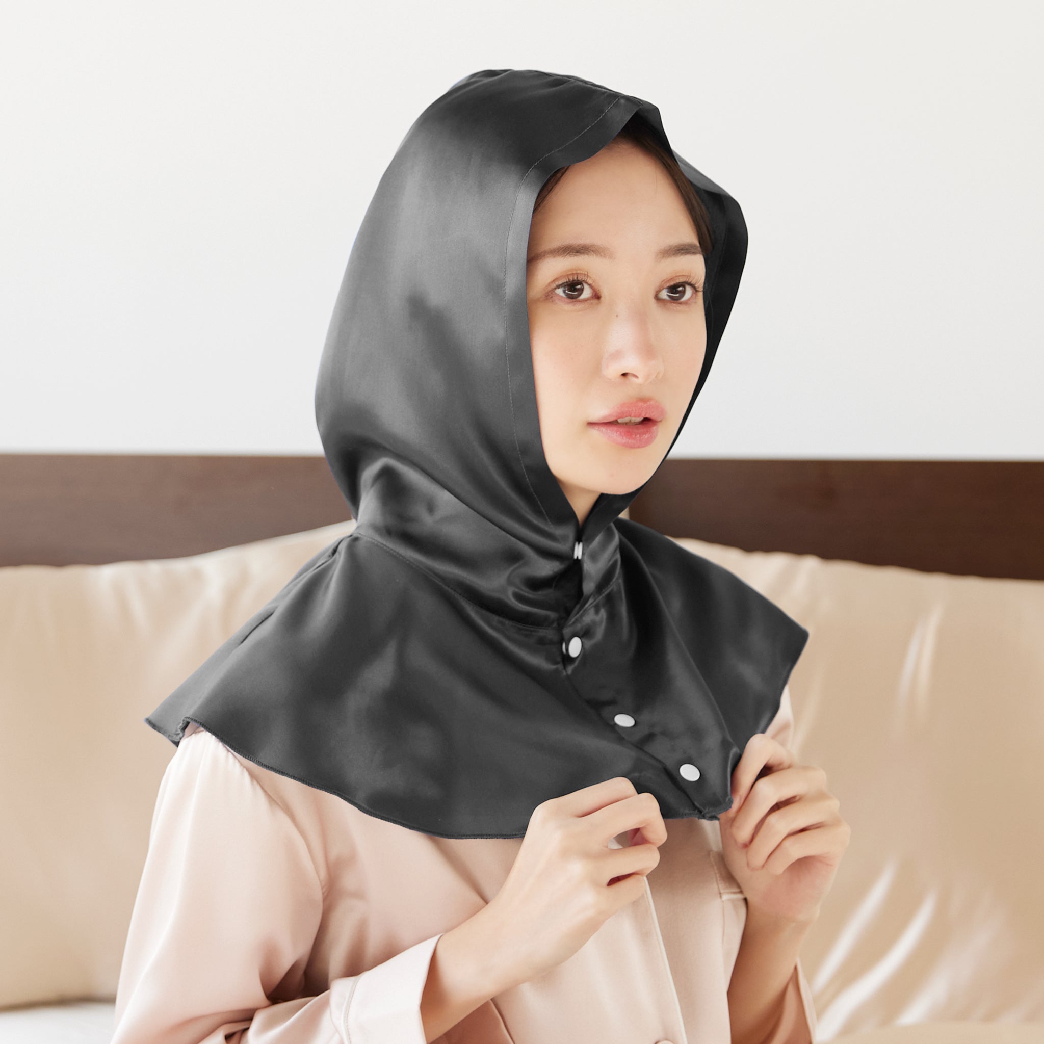 シルクナイトキャップ フーディタイプ