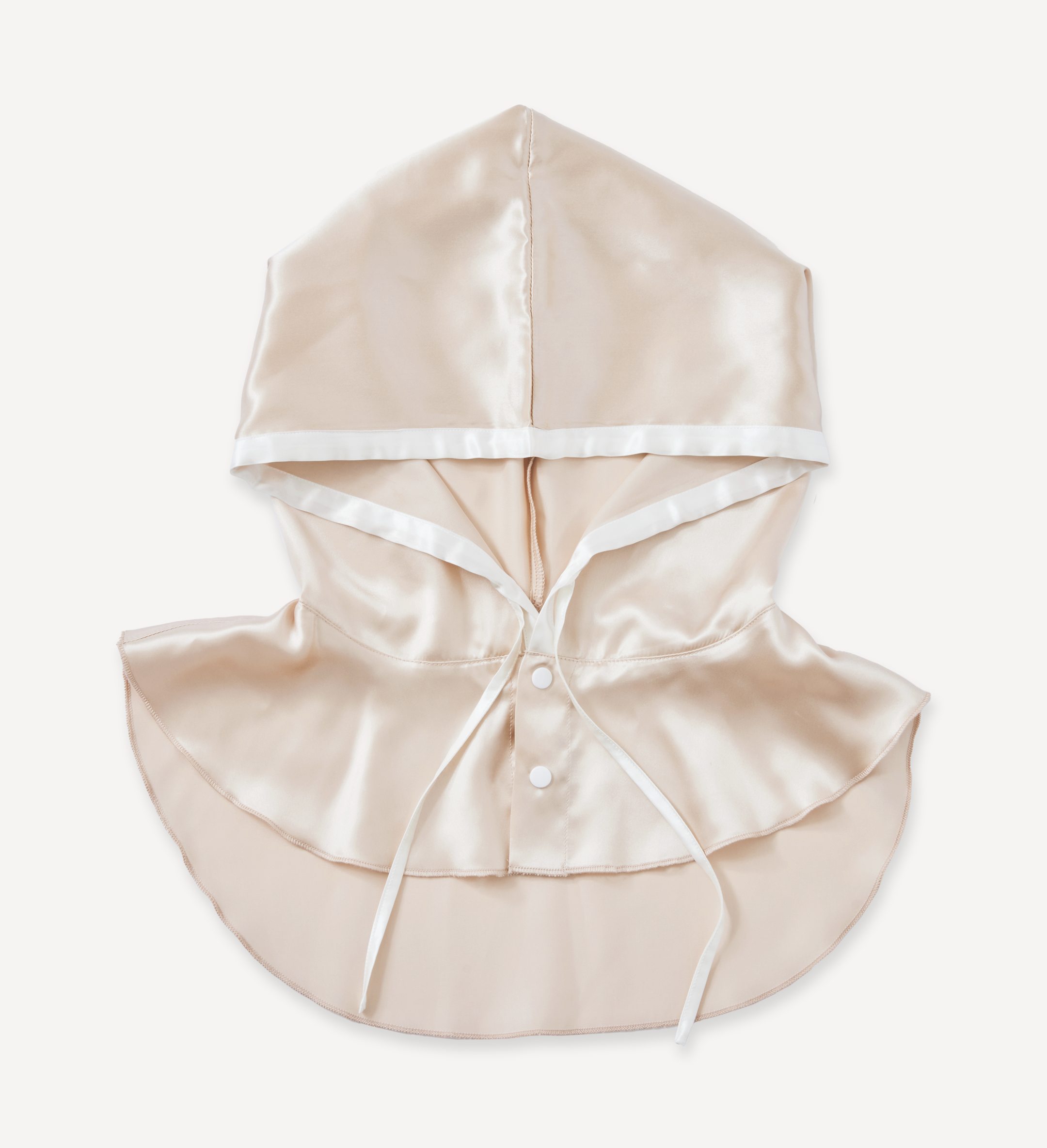 シルク100% ナイトキャップ フーディタイプ 紐ver.