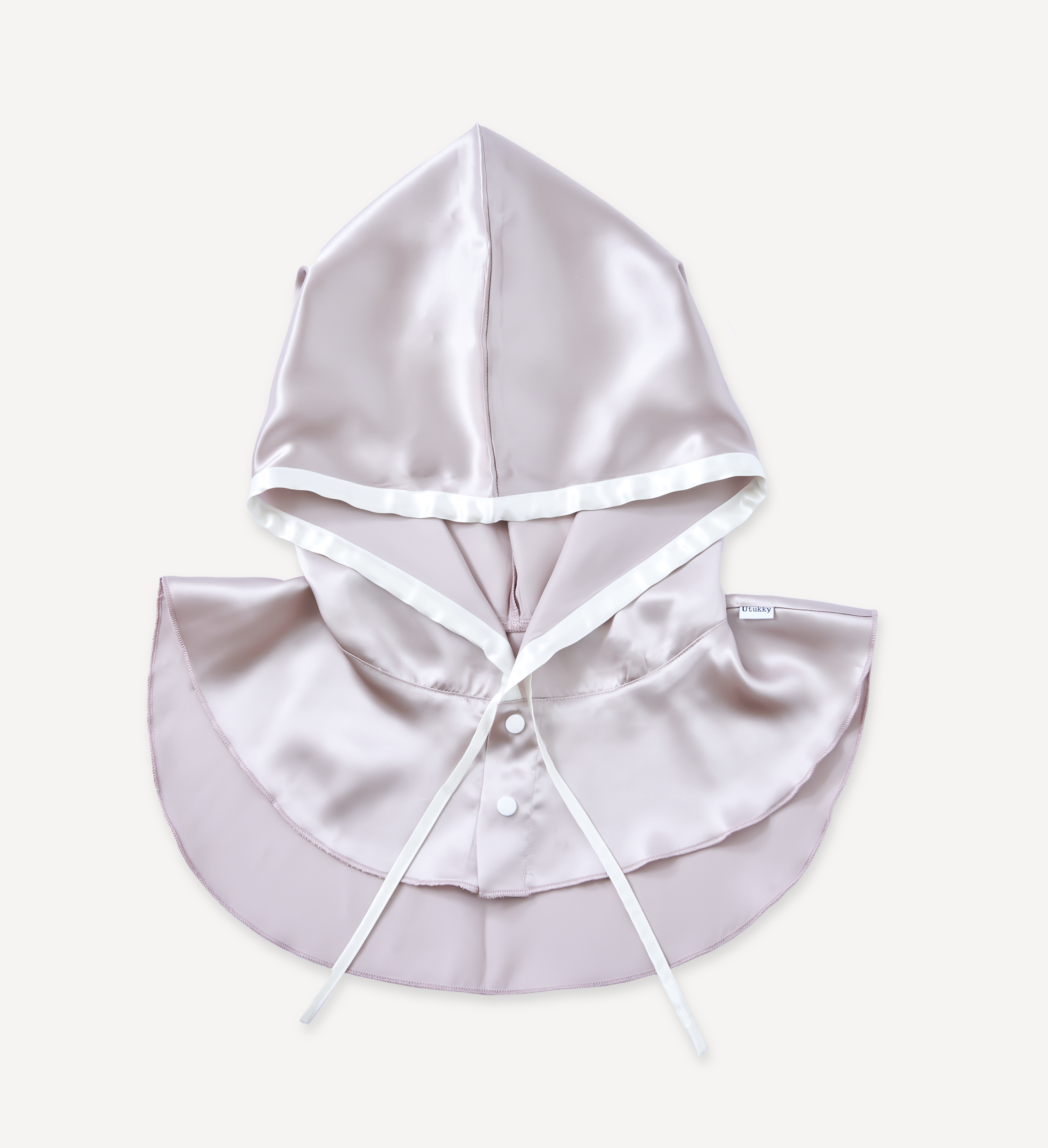 シルク100% ナイトキャップ フーディタイプ 紐ver.