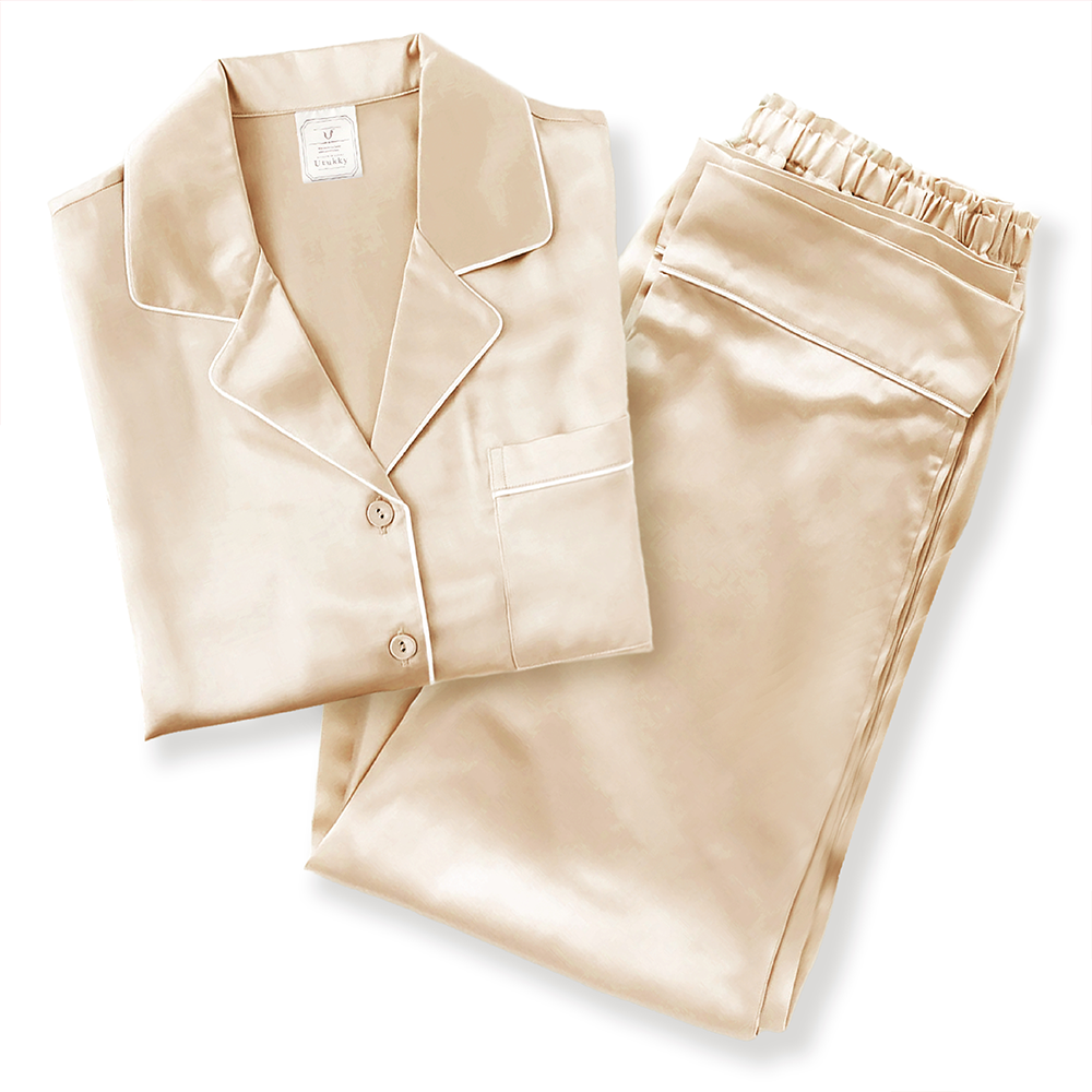 シルク100% 長袖パジャマ