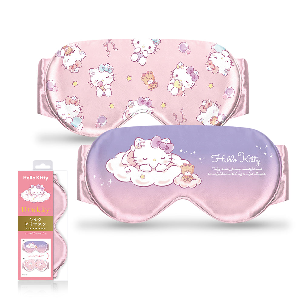 シルクアイマスク Kuromi Hello Kitty Shankydon Utukky アイマスク シルク サンリオキャラクターズ