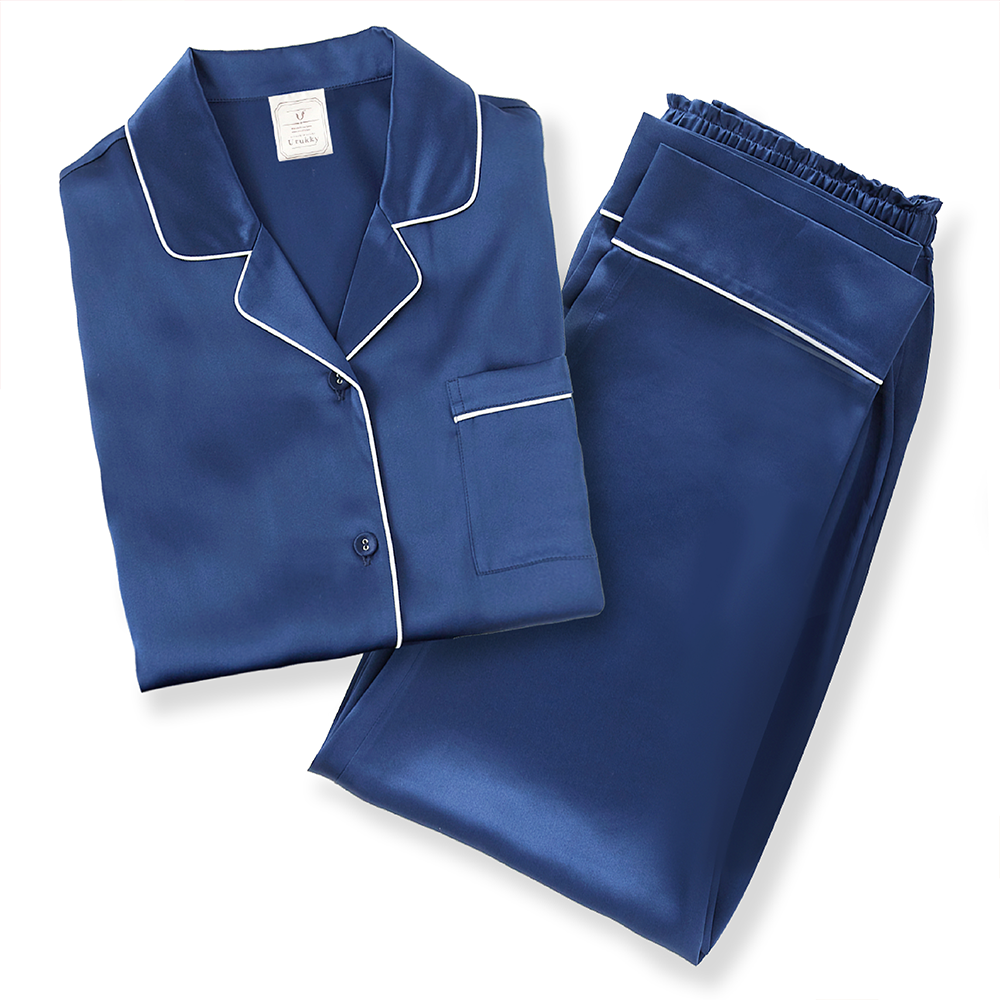 シルク100% 長袖パジャマ