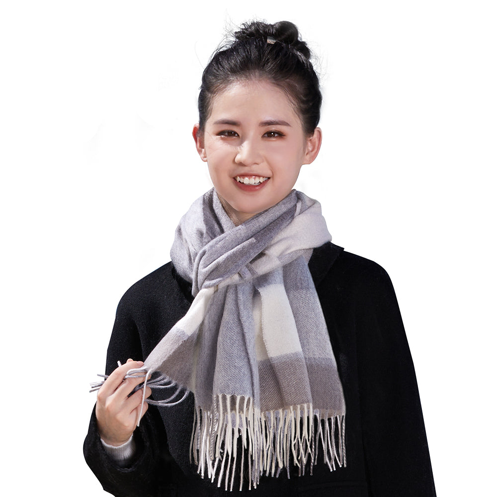 カシミヤマフラー チェク柄 180*30cm