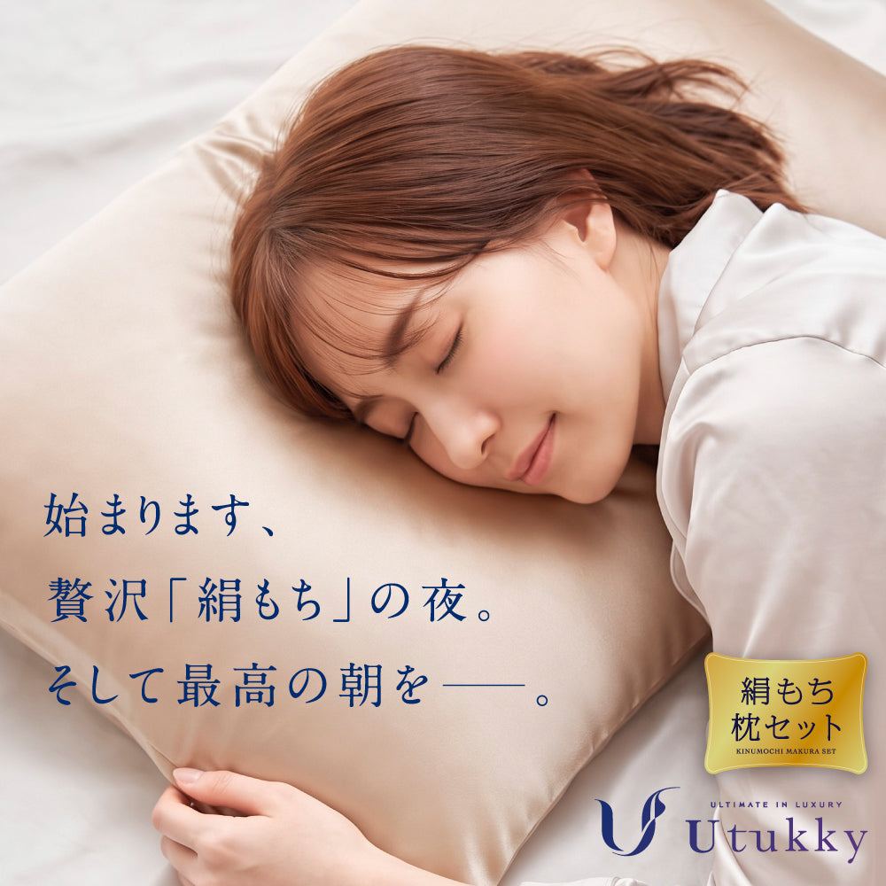 絹もち枕セット（低反発枕+シルク枕カバー）