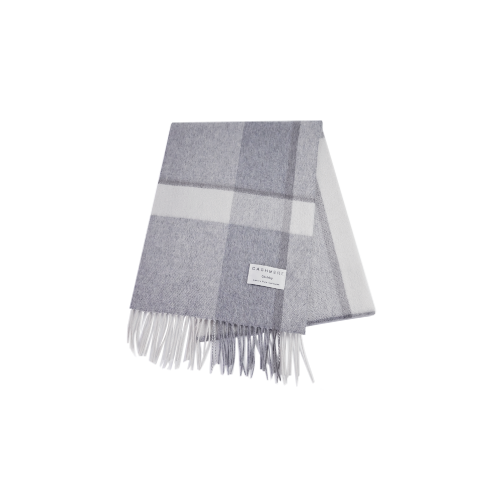 カシミヤマフラー チェク柄 180*30cm – Utukky カシミヤマフラー チェク柄 180*30cm – Utukky