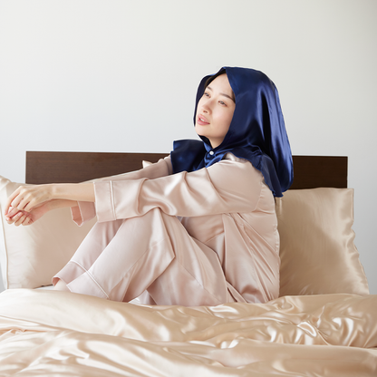 シルク100% ナイトキャップ ナイトフーディ 筒型