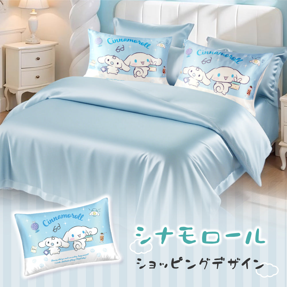 Utukky シルク枕カバー サンリオキャラクターズ クロミ シナモロール ハンギョドン 枕カバー 43×63cm 片面 100%シルク ピーロケース 封筒式 まくらカバー 合わせ式 高級感 洗える 四季適応 可愛い 子供 Sanrio characters 枕カバー 1枚入り