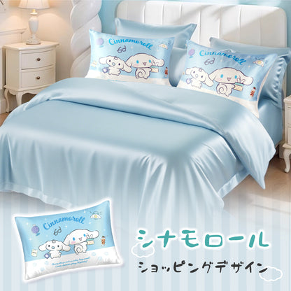 Utukky シルク枕カバー サンリオキャラクターズ クロミ シナモロール ハンギョドン 枕カバー 43×63cm 片面 100%シルク ピーロケース 封筒式 まくらカバー 合わせ式 高級感 洗える 四季適応 可愛い 子供 Sanrio characters 枕カバー 1枚入り
