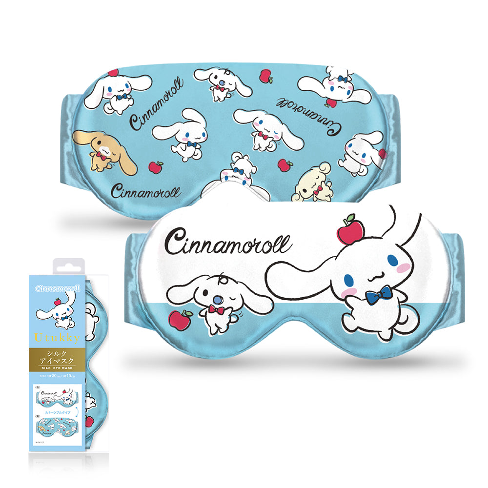 Utukky アイマスク シルク サンリオキャラクターズ ハローキティ クロミ シナモロール ハンギョドン アイピロー 100%シルク 睡眠用 遮光 睡眠グッズ Sanrio characters かわいい 快眠 旅行 出張 高級 おしゃれ プレセント