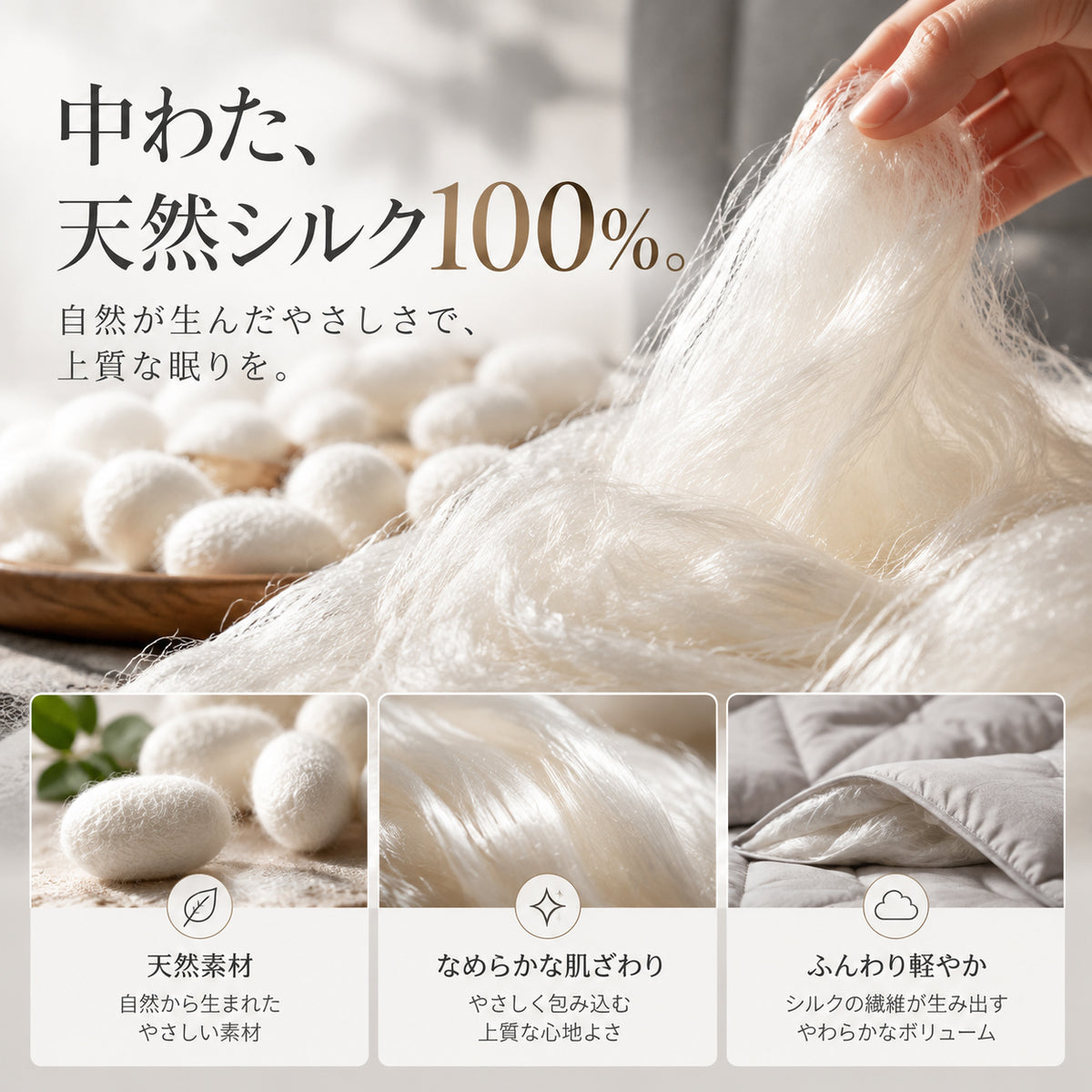 くしゅくしゅシルクケット